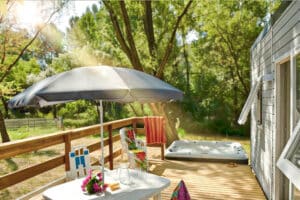 Camping plage de l'Orb terrasse mobil-home